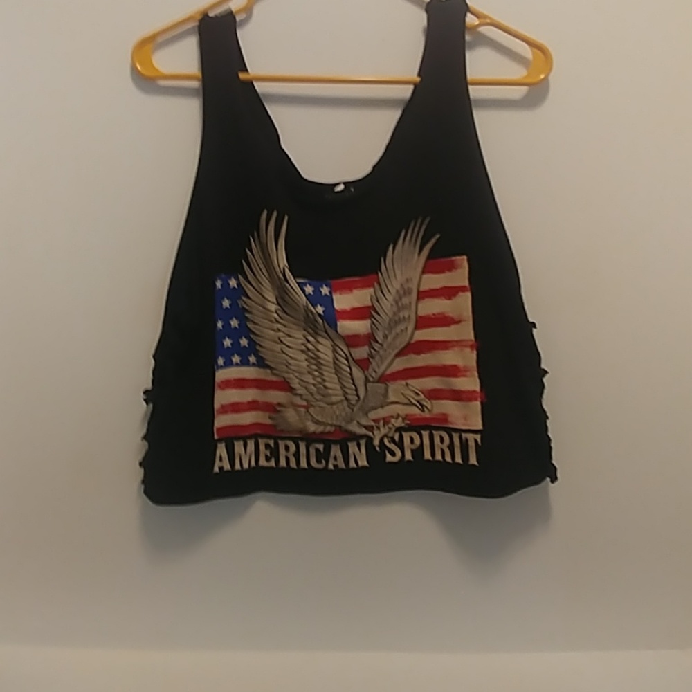 American flag cut sides mid-drift